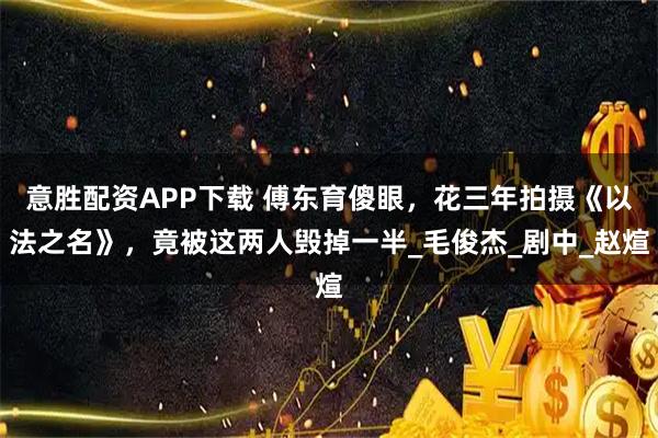 意胜配资APP下载 傅东育傻眼，花三年拍摄《以法之名》，竟被这两人毁掉一半_毛俊杰_剧中_赵煊