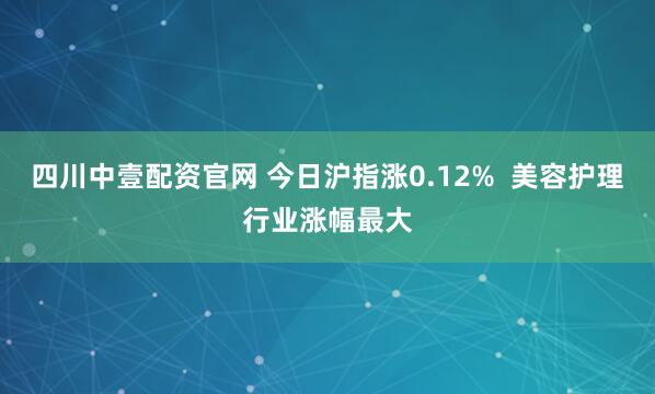 四川中壹配资官网 今日沪指涨0.12%  美容护理行业涨幅最大