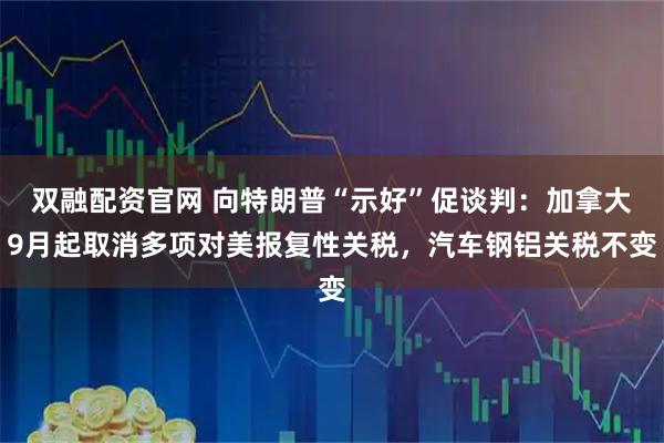 双融配资官网 向特朗普“示好”促谈判：加拿大9月起取消多项对美报复性关税，汽车钢铝关税不变