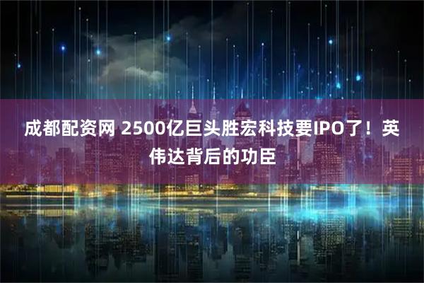 成都配资网 2500亿巨头胜宏科技要IPO了!英伟达背后的功臣
