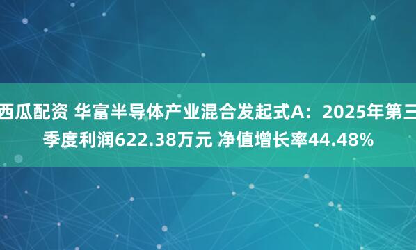 西瓜配资 华富半导体产业混合发起式A:2025年第三季度利润622.38万元 净值增长率44.48%